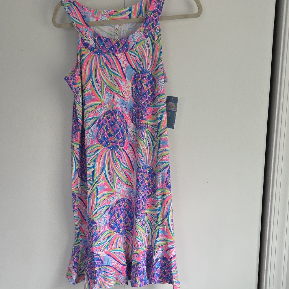 Lulu-B Colorful Pineapple Print Midi Dress